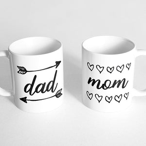 "Dad" and "Mom" Couple Mugs