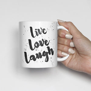 "Live, love, laugh" Watercolor, Calligraphy Mug