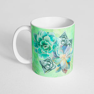 Green Succulent Mug