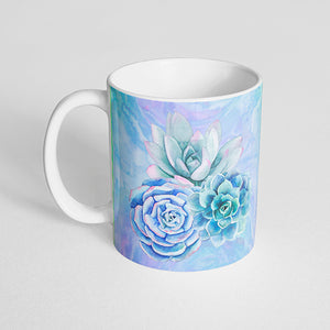 Blue Succulent Mug