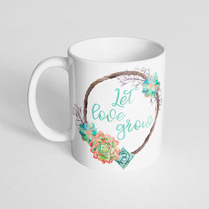 "Let love grow" Succulent Mug