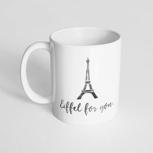 "Eiffel for you." watercolor mug
