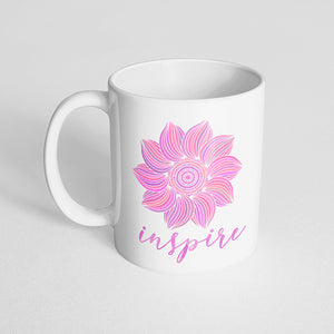 "Inspire" mandala mug
