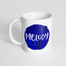 Your Name with a Round Watercolor Design on a Classic White Mug