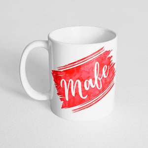 Your Name with a Watercolor Streak Design on a Classic White Mug- Version 1