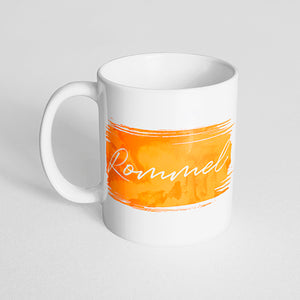 Your Name with a Watercolor Streak Design on a Classic White Mug- Version 2