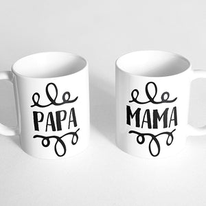 "Papa" and "Mama" Couple Mugs