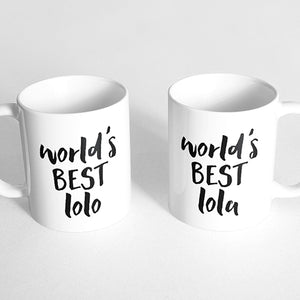 "World's best lolo" and "World's best lola" Couple Mugs