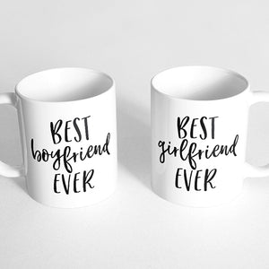 "Best boyfriend ever" and "best girlfriend ever" Couple Mugs