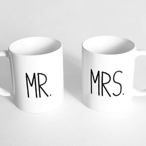 "Mr." and "Mrs." Couple Mugs