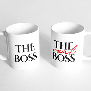 "The boss" and "The real boss" Couple Mugs