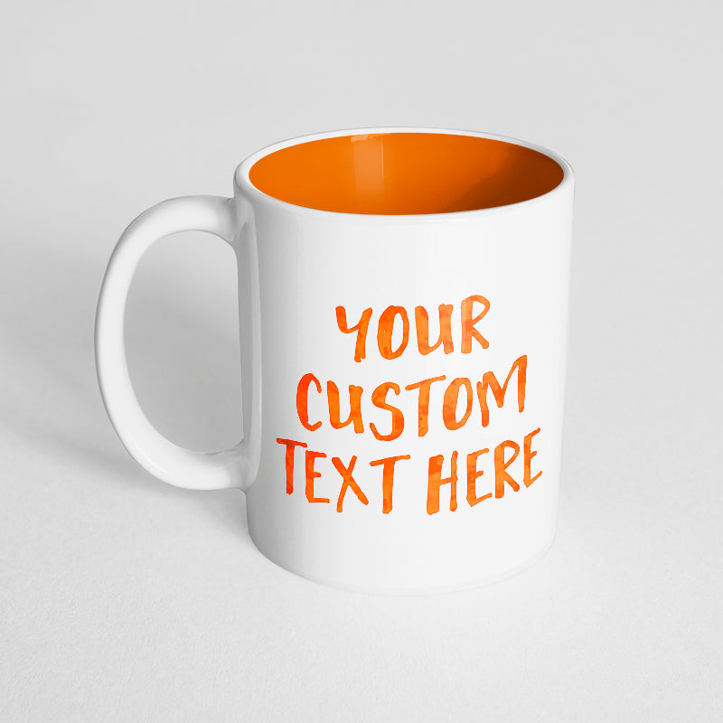 Your Custom Text on an Orange Innercolor Mug