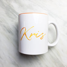 Your Name on an Orange Inner-color Mug